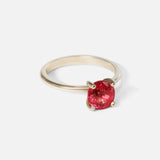 Side view of Lara / Neon Pink Spinel Ring