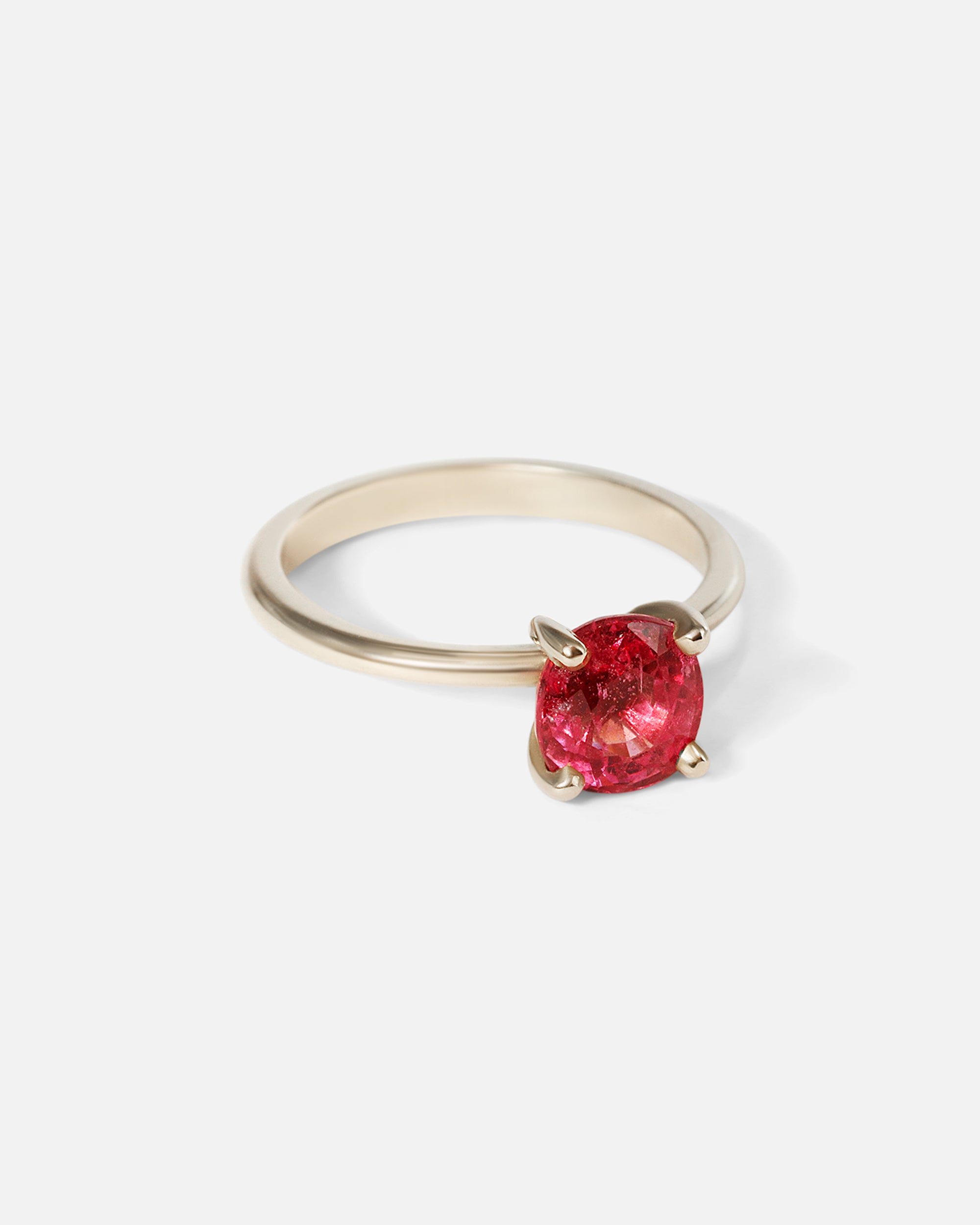 Side view of Lara / Neon Pink Spinel Ring