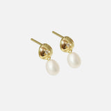 Side view of Umi / Button Triangle Earrings