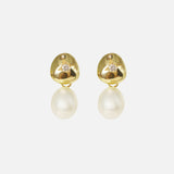 Front view of Umi / Button Triangle Earrings