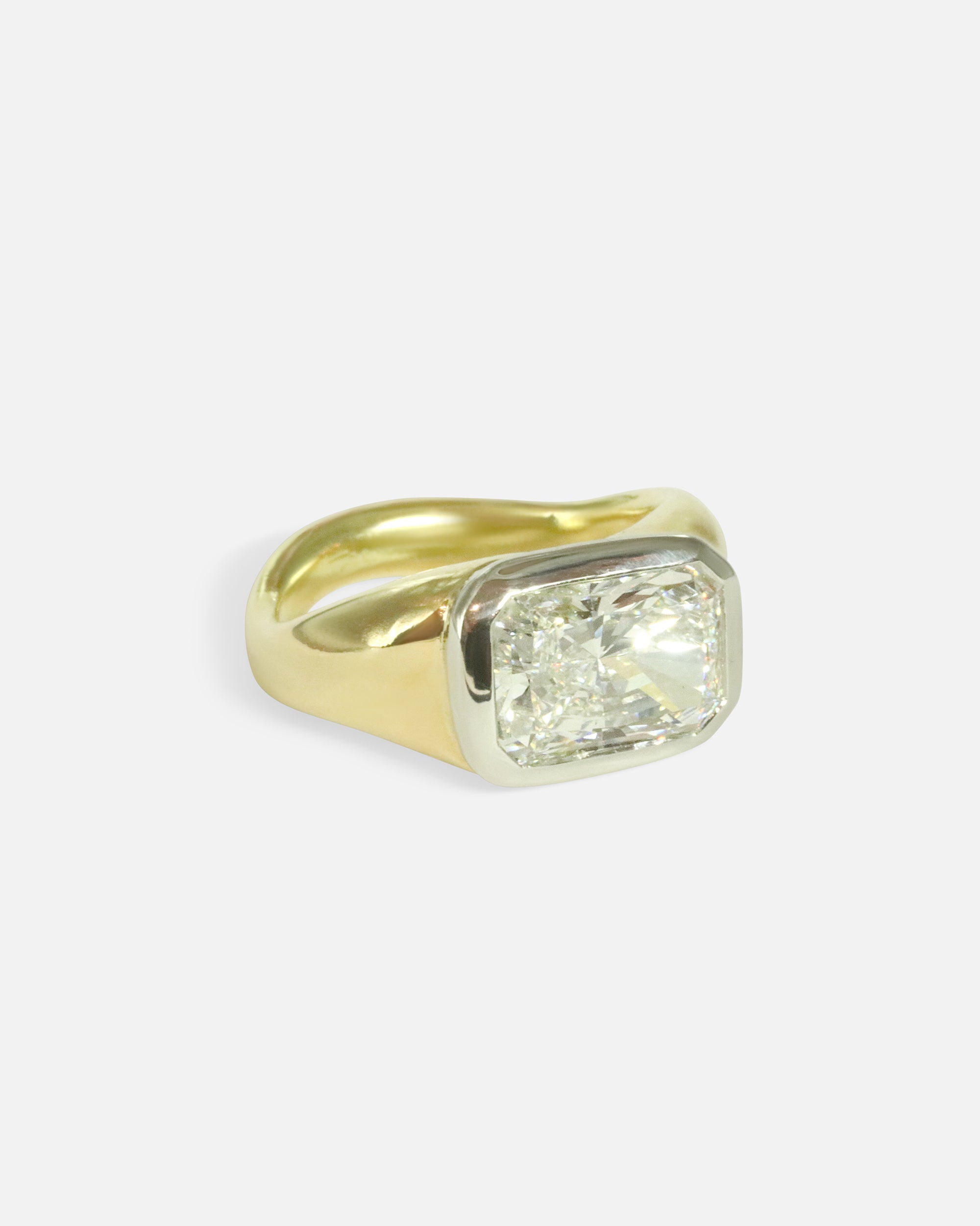 Side view of Halcyon Ring / Lab Radiant Diamond by Young Sun Song