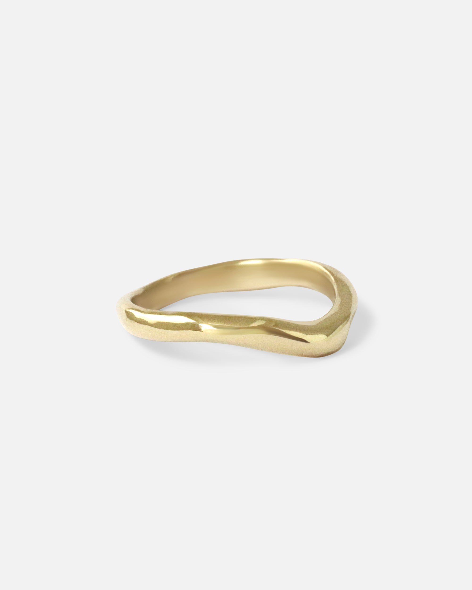 Alternative side view of Root Curve Band by Kestrel Dillon in 14k yellow gold