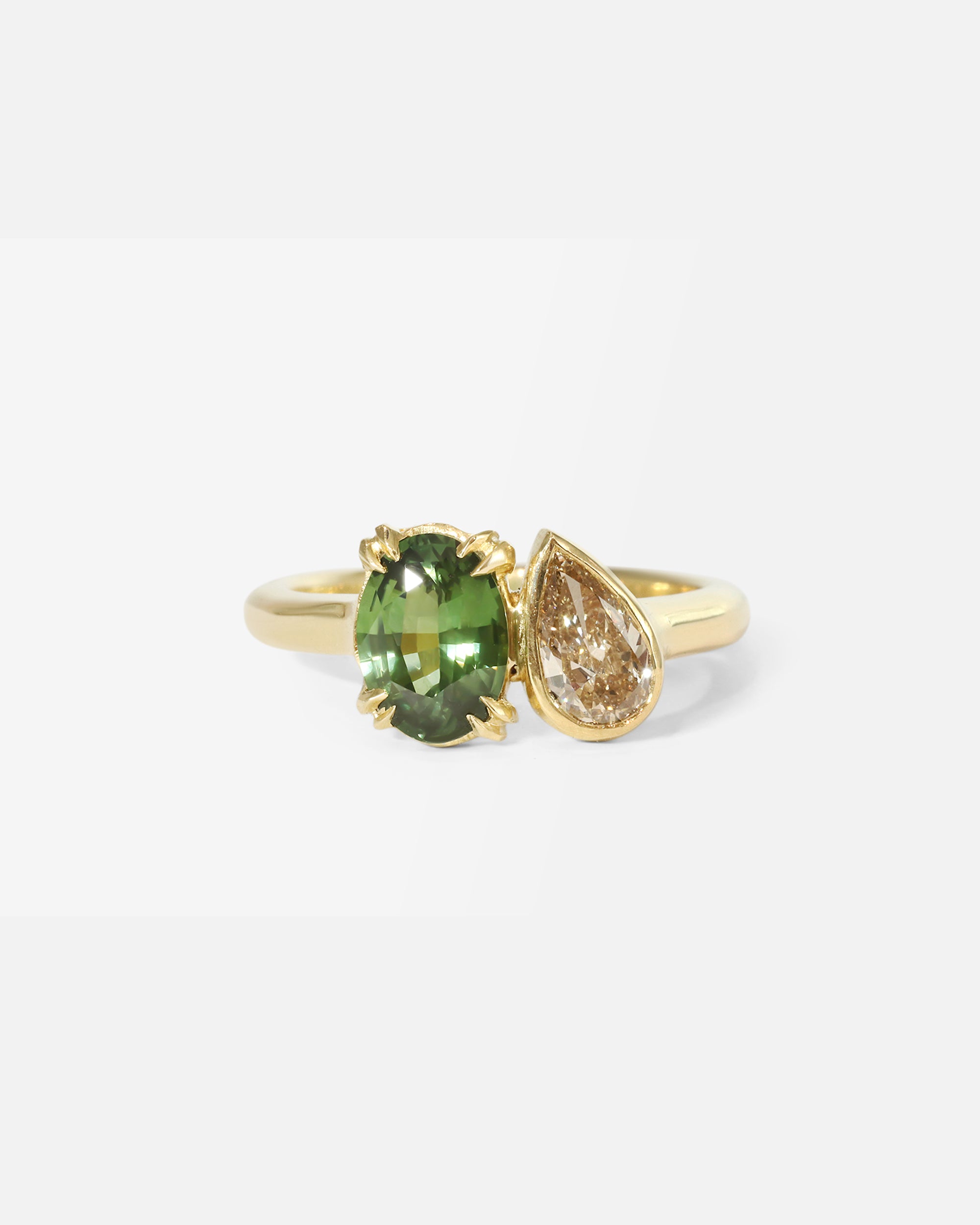 Front view of Oval & Pear Toi et Moi Ring