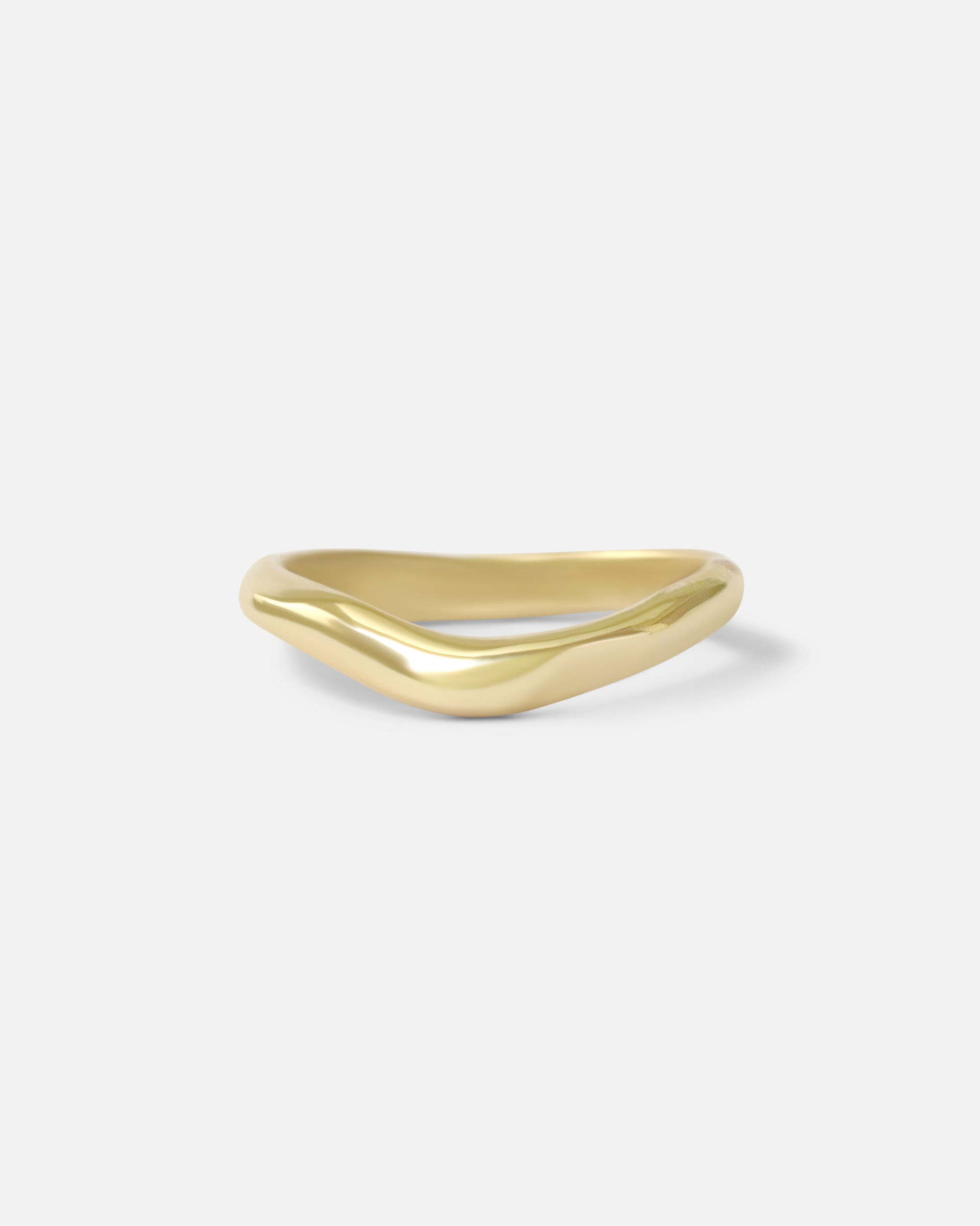 Front view of Root Curve Band by Kestrel Dillon in 14k yellow gold
