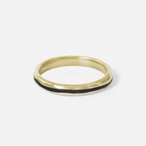 Side view of Creek Inlay Band in 14k yellow gold by Kestrel Dillon