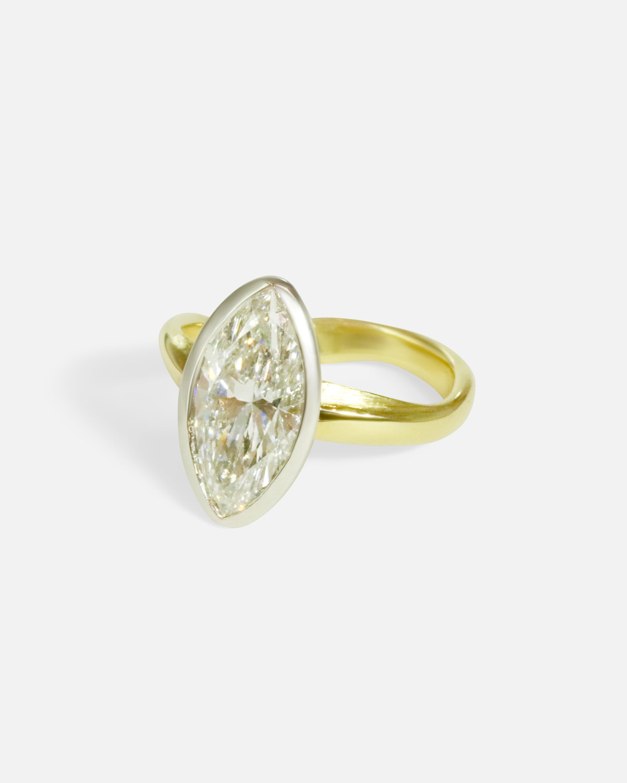 Alternative side view of EunhaSoo Ring / Lab Marquise Diamond by Young Sun Song