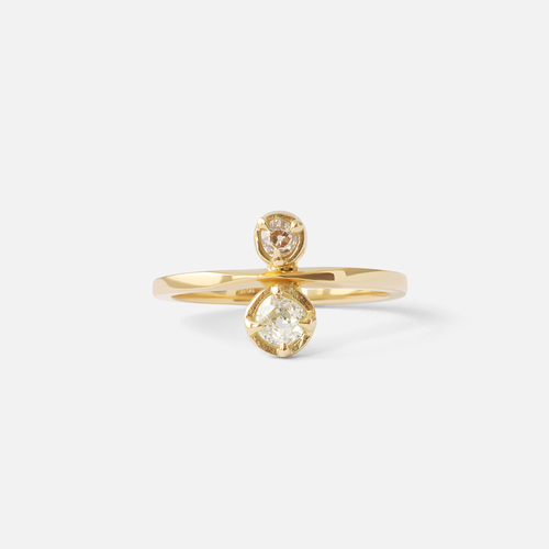Toi Et Moi / Old Mine Cut Diamond Ring By fitzgerald jewelry in rings Category