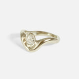 Alternative side view of Rose Cut Root Ring by Kestrel Dillon