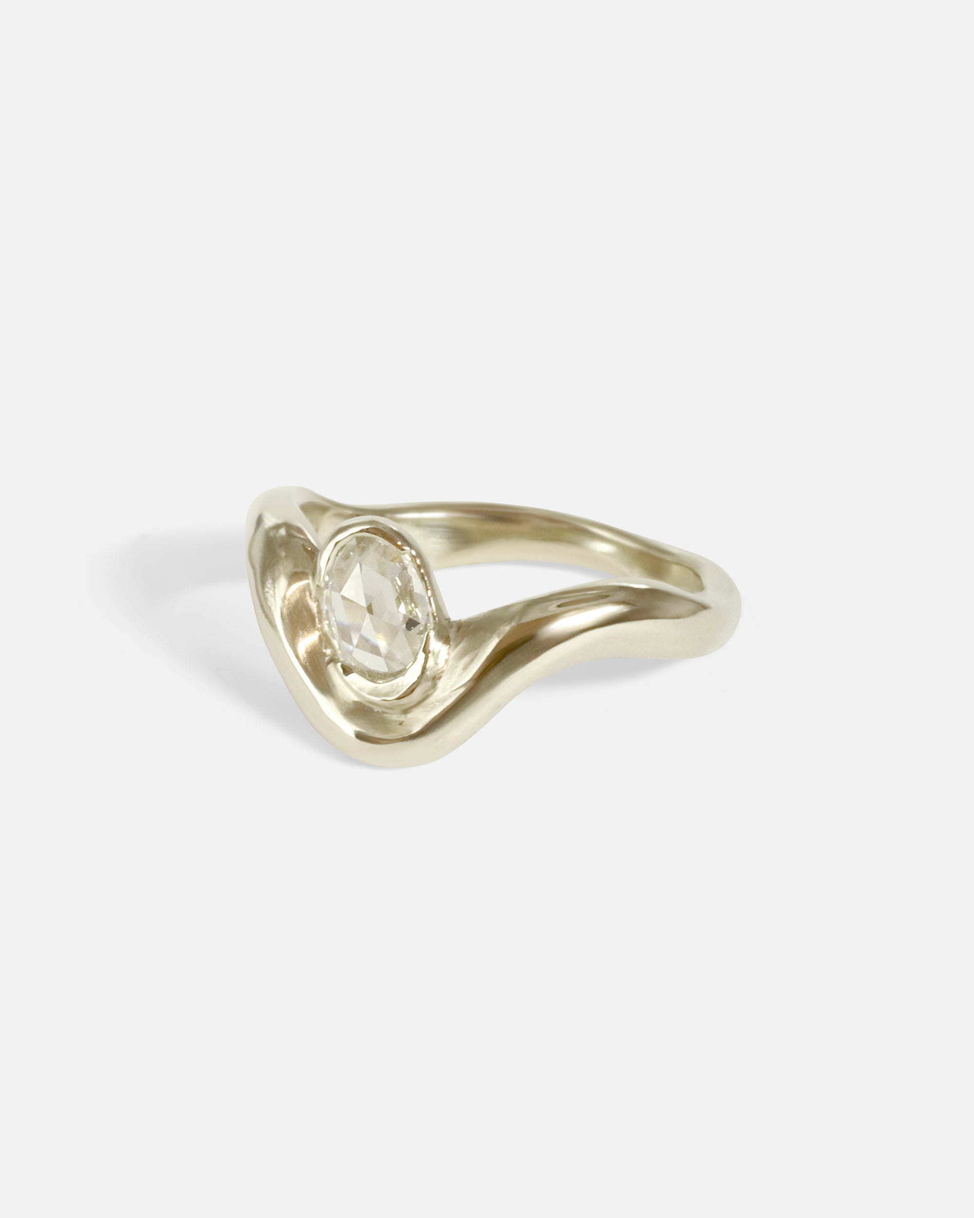 Alternative side view of Rose Cut Root Ring by Kestrel Dillon