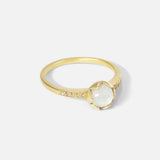 Side view of Pave 6mm / Milky Moonstone