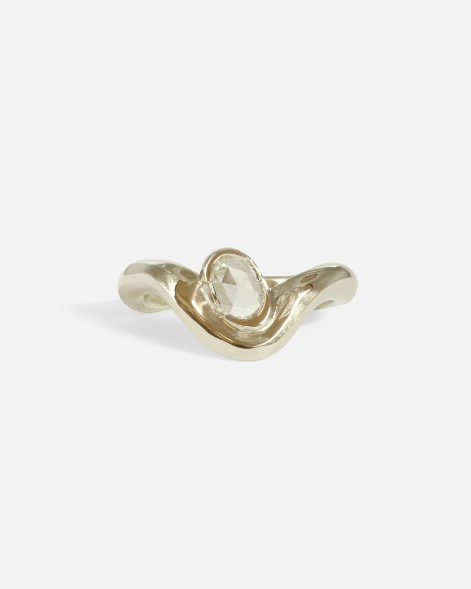 Front view of Rose Cut Root Ring by Kestrel Dillon