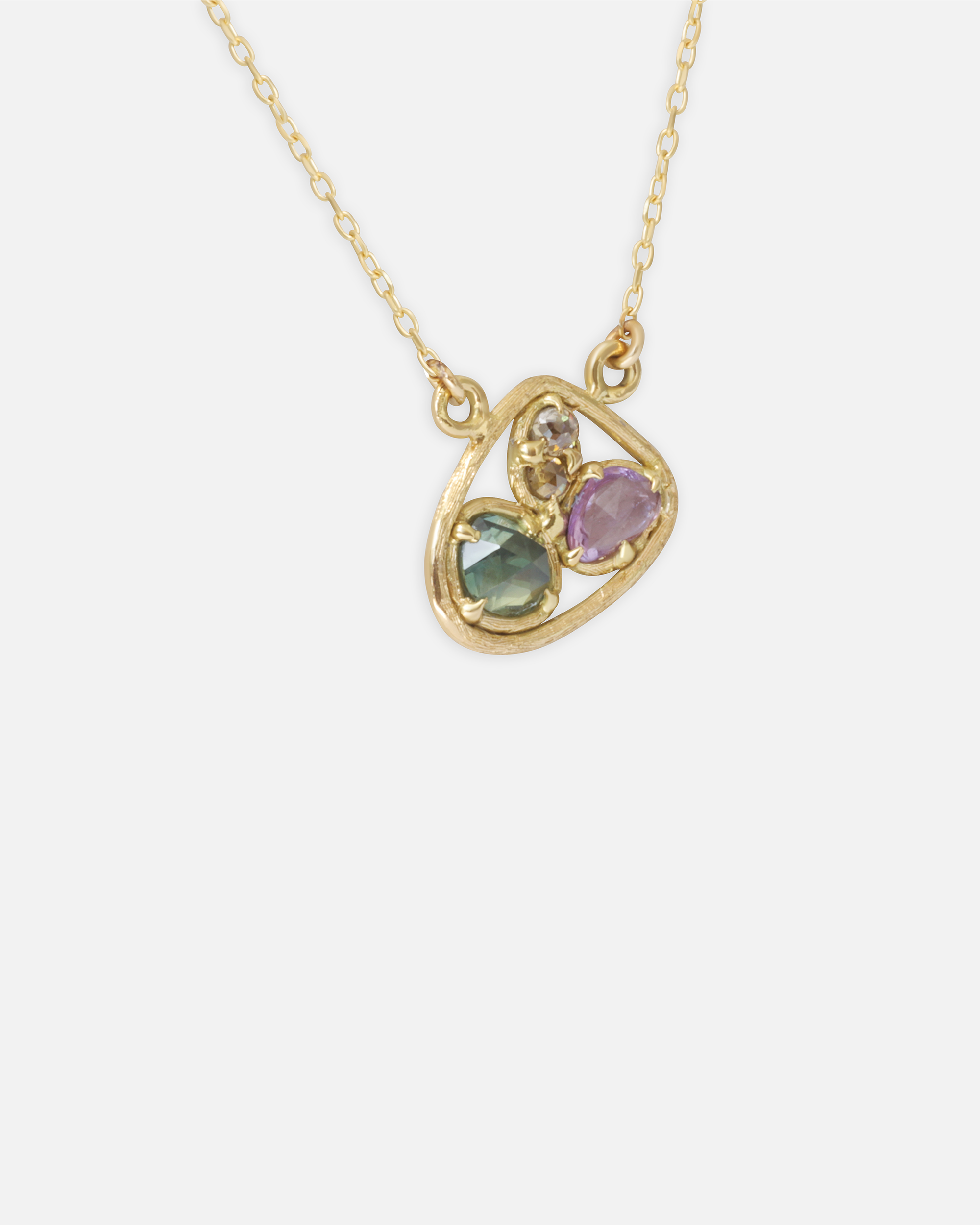Silk / Pastel Sapphire Pendant By Hiroyo