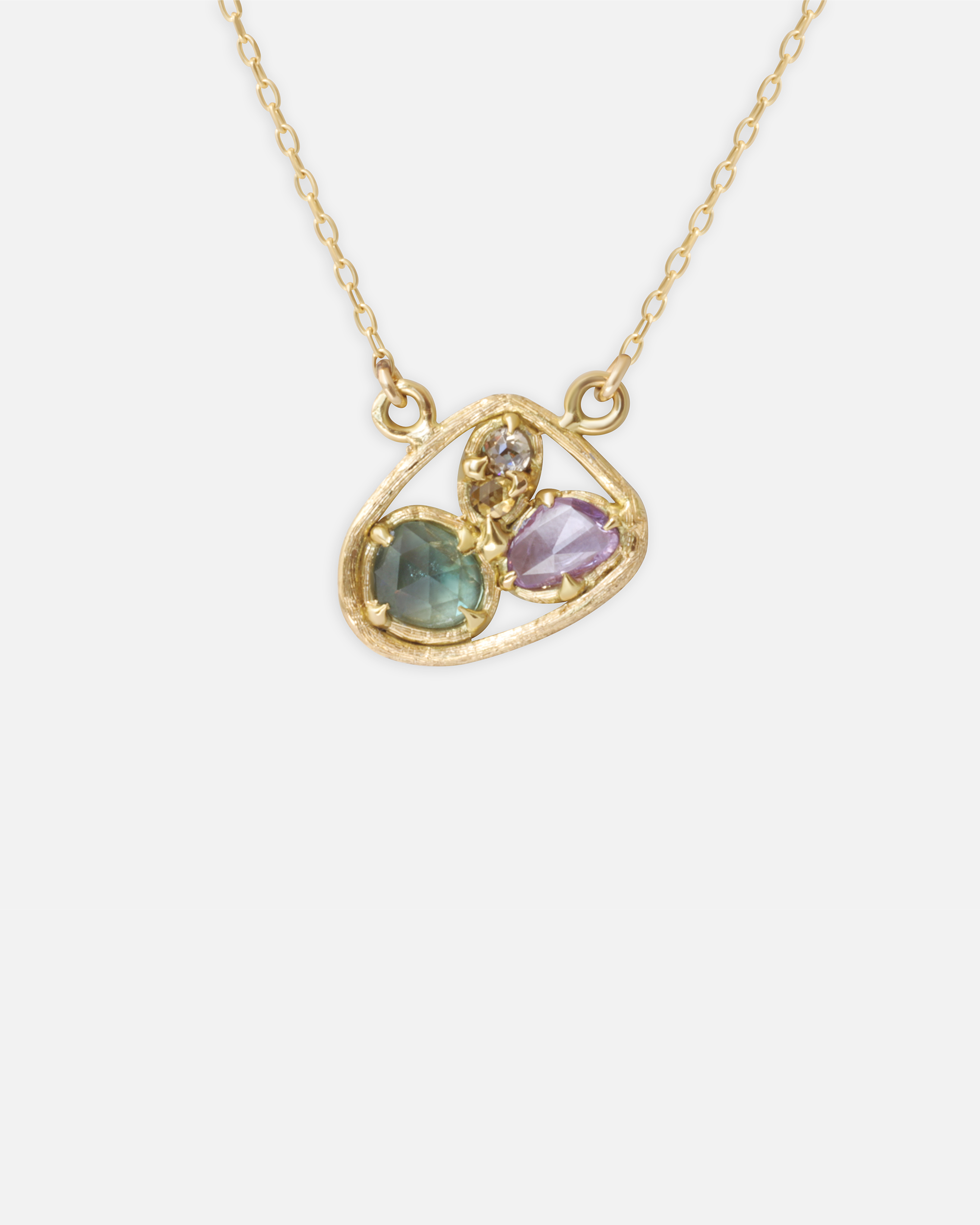 Silk / Pastel Sapphire Pendant By Hiroyo