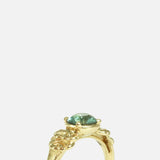 Angled side shank view of Lotus Blossom Tourmaline Ring by Young Sun Song