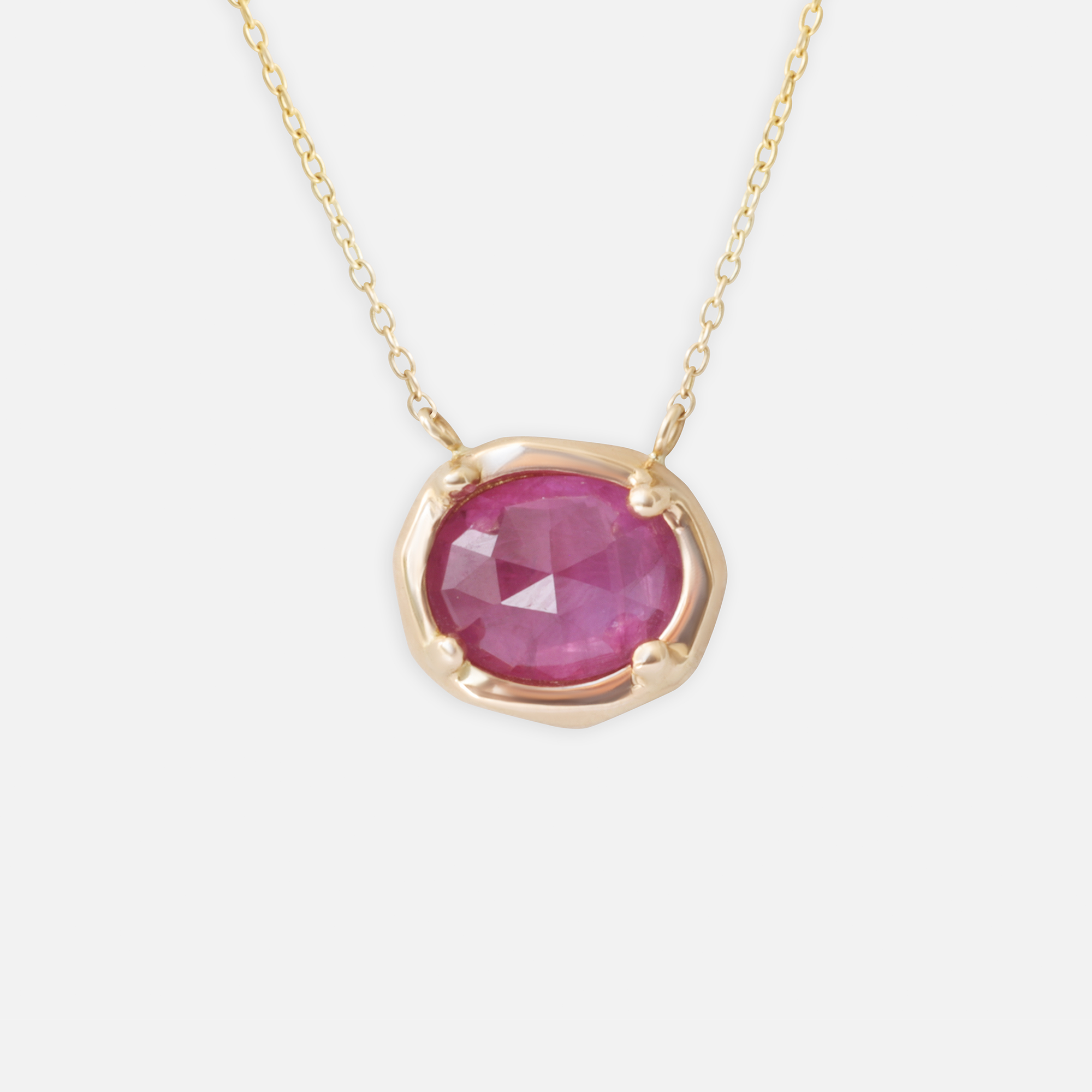 Pebble / Ruby Freeform Pendant By fitzgerald jewelry