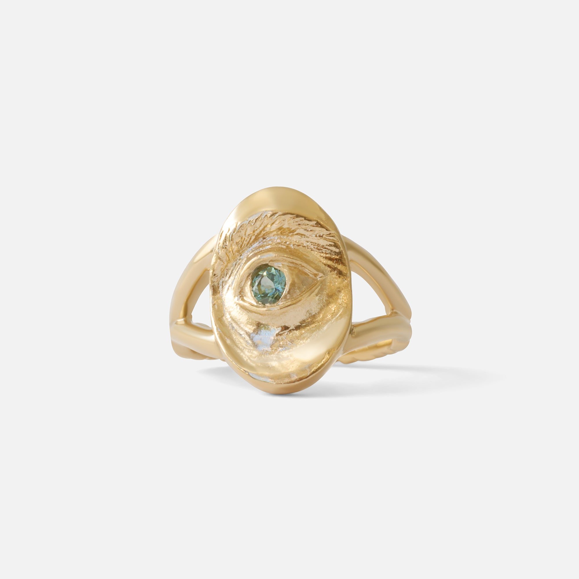 Intagliaux / Oval Green Sapphire Ring By Alfonzo
