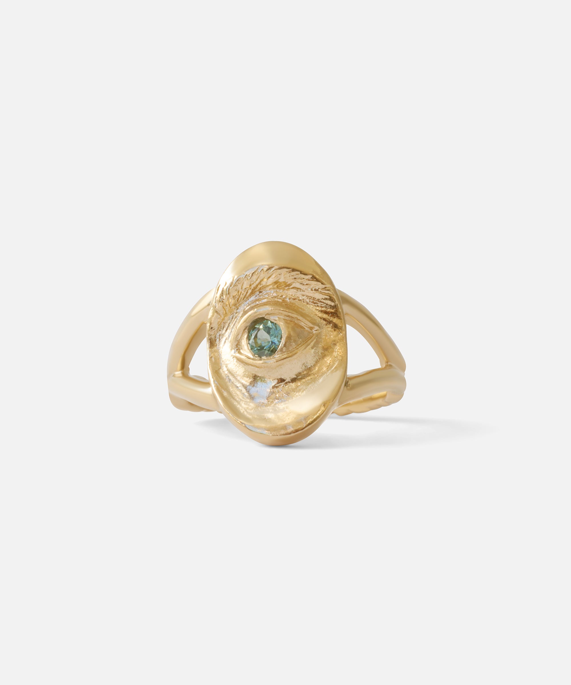 Intagliaux / Oval Green Sapphire Ring By Alfonzo