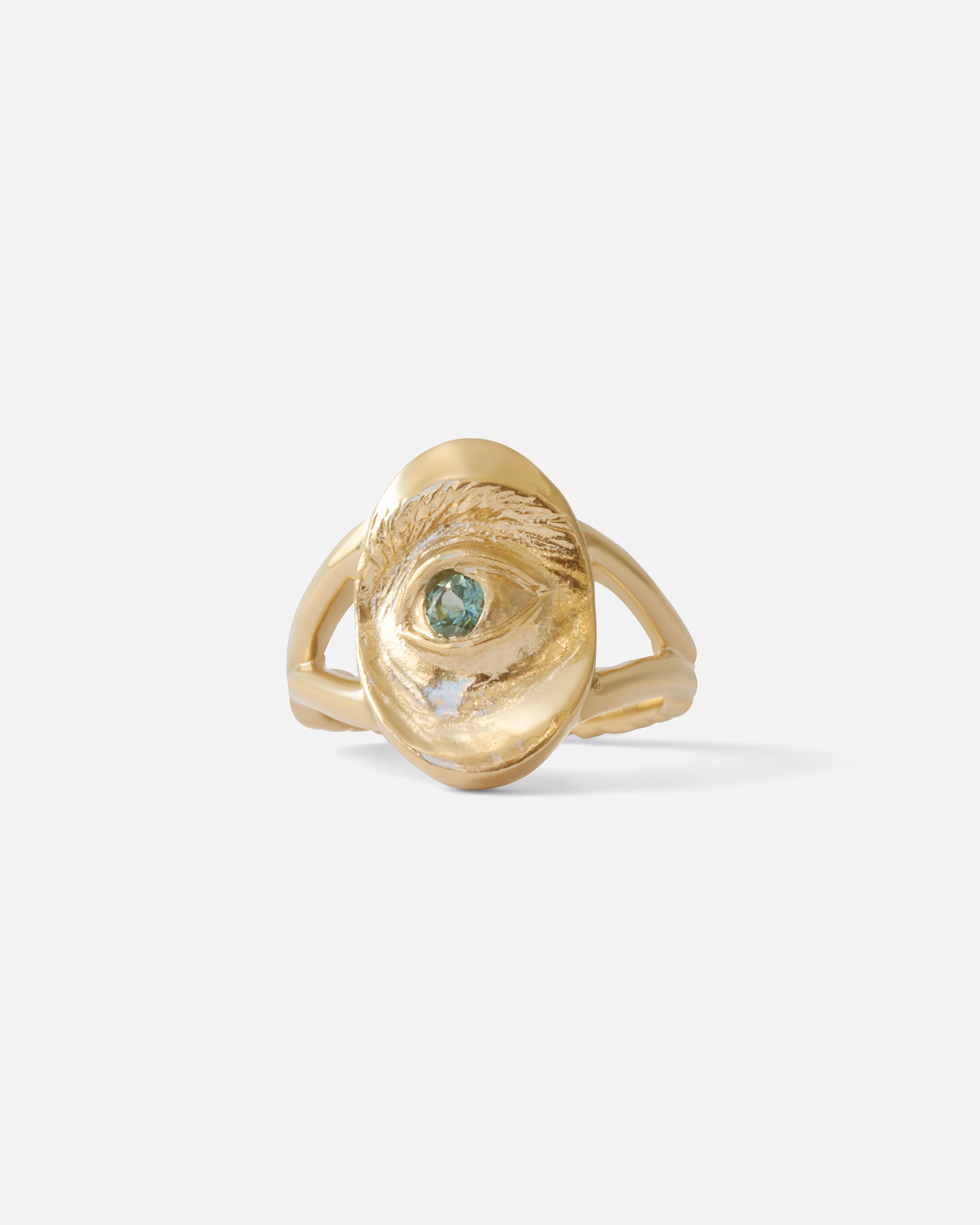 Intagliaux / Oval Green Sapphire Ring By Alfonzo