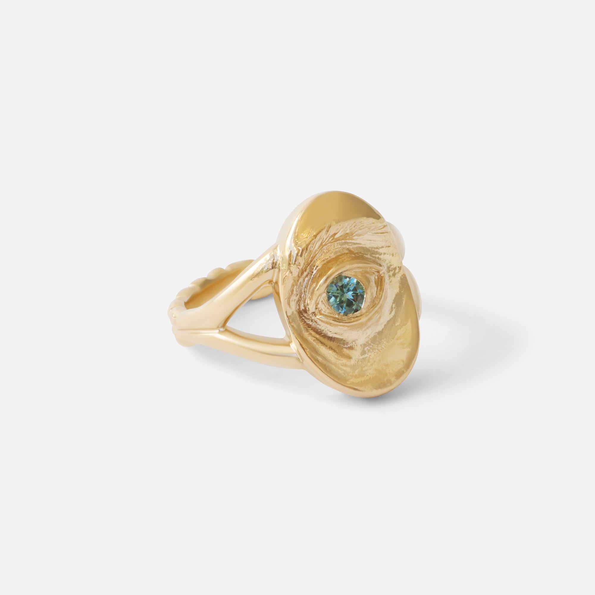Intagliaux / Oval Green Sapphire Ring By Alfonzo