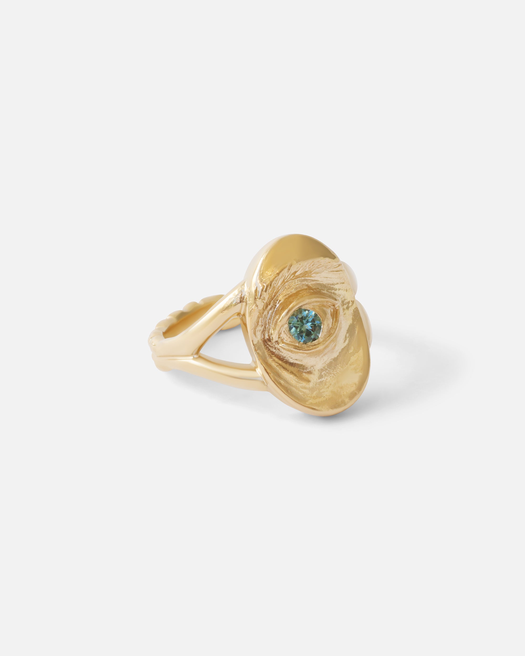 Intagliaux / Oval Green Sapphire Ring By Alfonzo