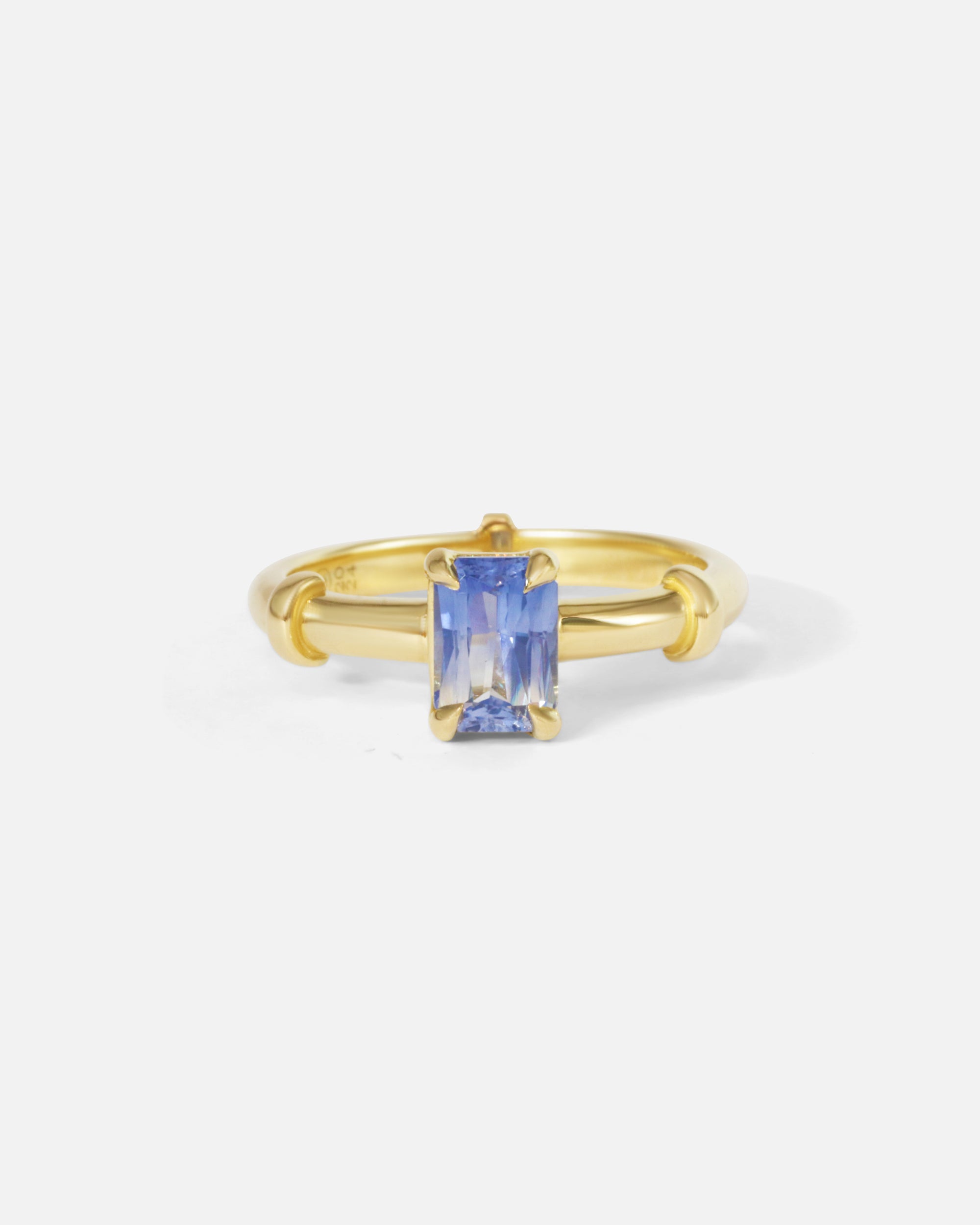 Front view of Orion Solitaire Blue Sapphire Ring