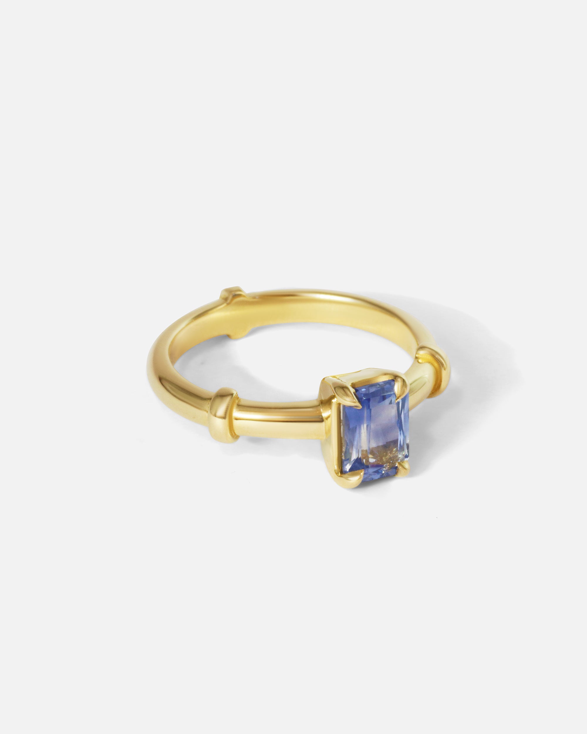 Side view of Orion Solitaire Blue Sapphire Ring