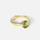 Side view of Orion Solitaire Green Sapphire Ring