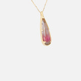 Side view of Light Pear Watermelon Tourmaline / Pendant
