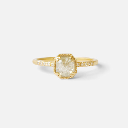 Cushion Rose Cut Light Grey Diamond Ring By Ariko in ENGAGEMENT Category