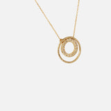 Side view of Double Circle Necklace by Ariko