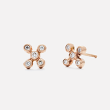 Bubble 10 / White Diamonds Studs By Hiroyo