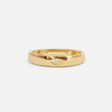 Front view of Floe Signet / Marquise Diamond Ring