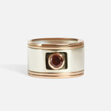 Front view of Garnet Double Band Ring by Fitzgerald Jewelry