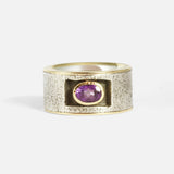 Front view of Reticulated Amethyst Ring by Fitzgerald Jewelry