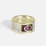 Side view of Reticulated Amethyst Ring by Fitzgerald Jewelry