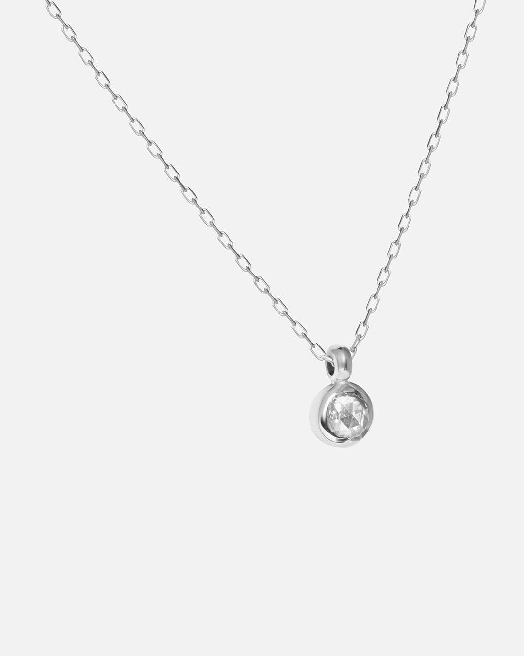 Side view of Rose Cut Round Pendant by Fitzgerald Jewelry