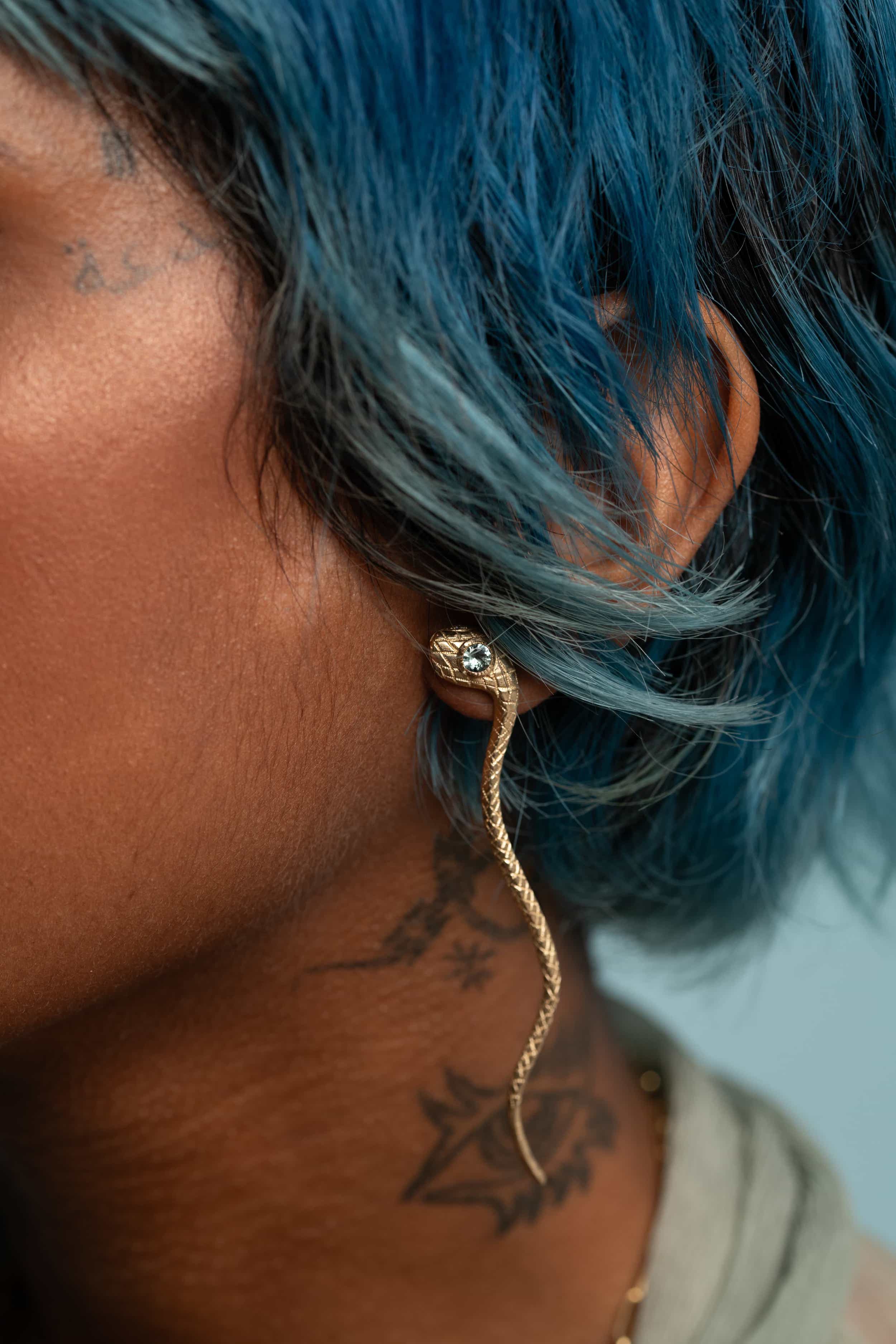 Ornata Ophidia Earrings / Green Sapphires By Ides