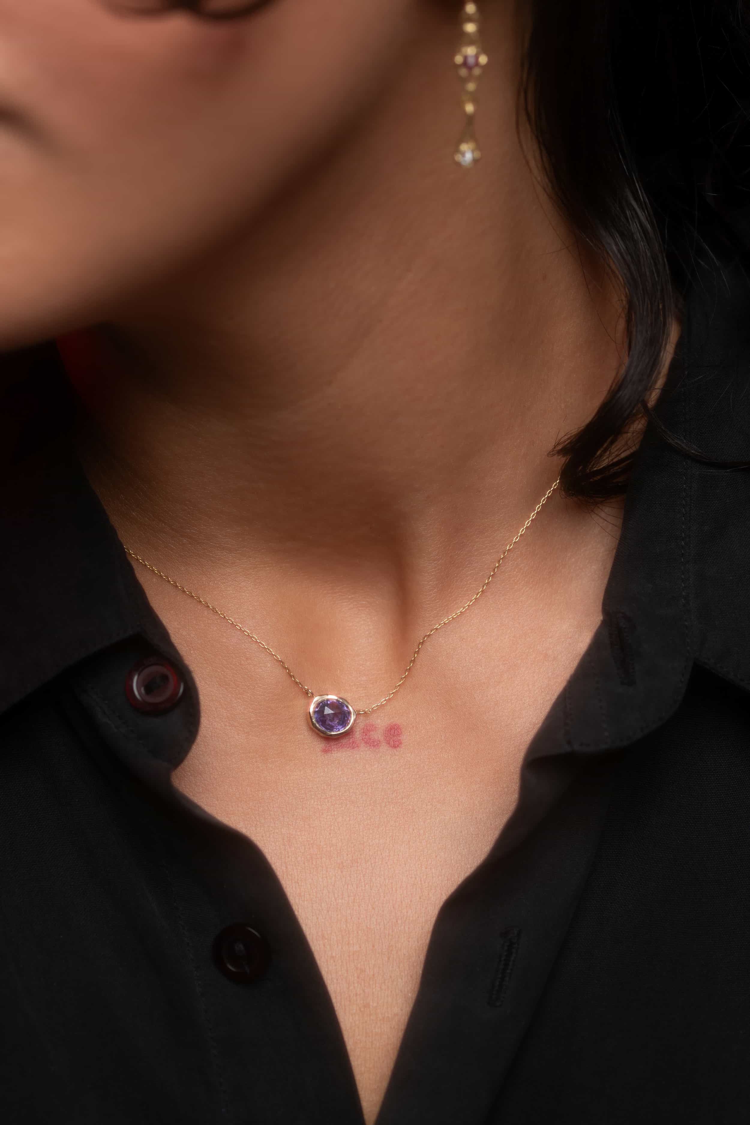 Pebble / Tanzanite Freeform Pendant By fitzgerald jewelry