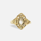 Front view of Dew 41 / Colored Diamonds in 18k yellow gold by Hiroyo