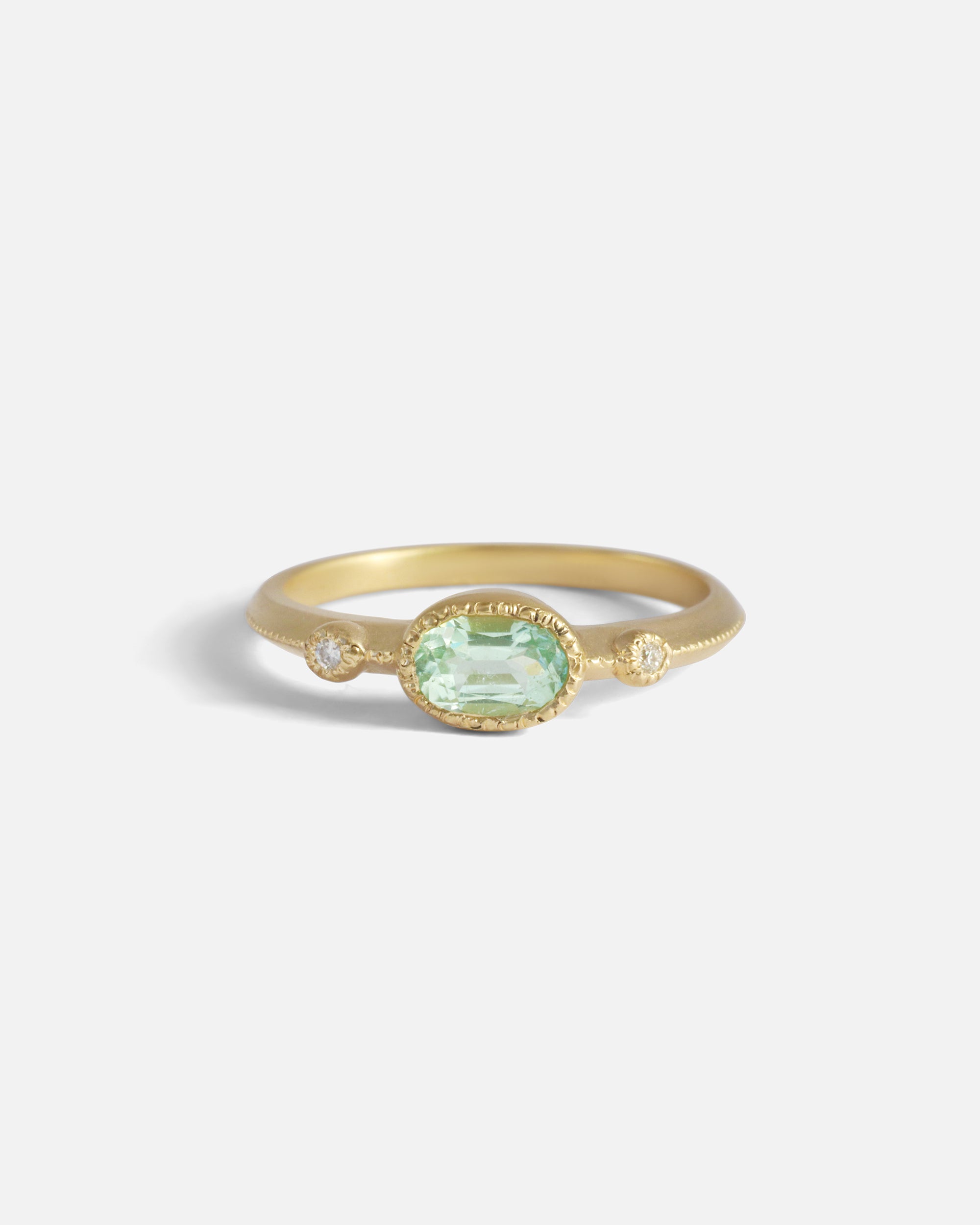 Melee 42 / Green Tourmaline Ring By Hiroyo