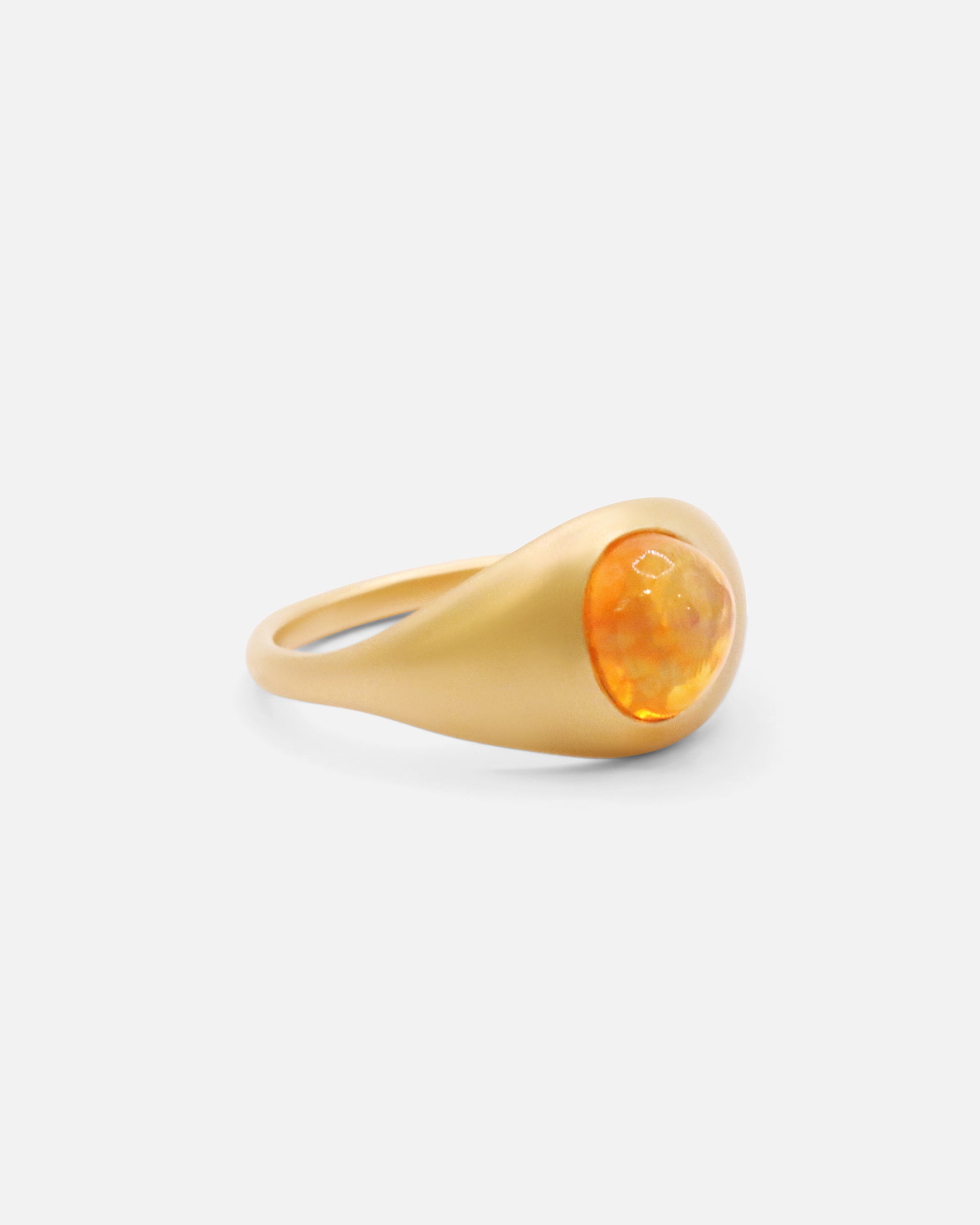 Side view of Mexican Fire Opal Ring
