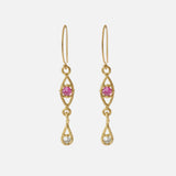 Silk / Pyramid Ruby Earrings By Hiroyo