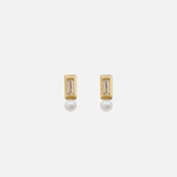 Front view of Umi / Baguette Seed Pearl Studs