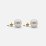 Side view of Umi / White Fresh Water Pearl Studs