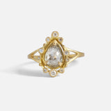 Melee E18 / Salt & Pepper and White Diamond Ring By Hiroyo