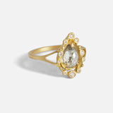 Melee E18 / Salt & Pepper and White Diamond Ring By Hiroyo