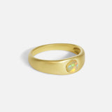 Side view of Nugget / Ethiopian Opal Ring in 18k yellow gold by Hiroyo
