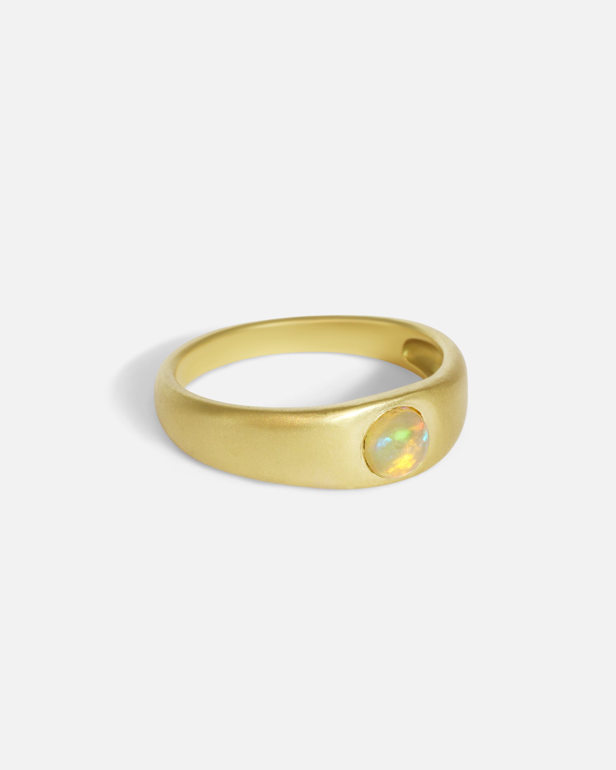 Side view of Nugget / Ethiopian Opal Ring in 18k yellow gold by Hiroyo