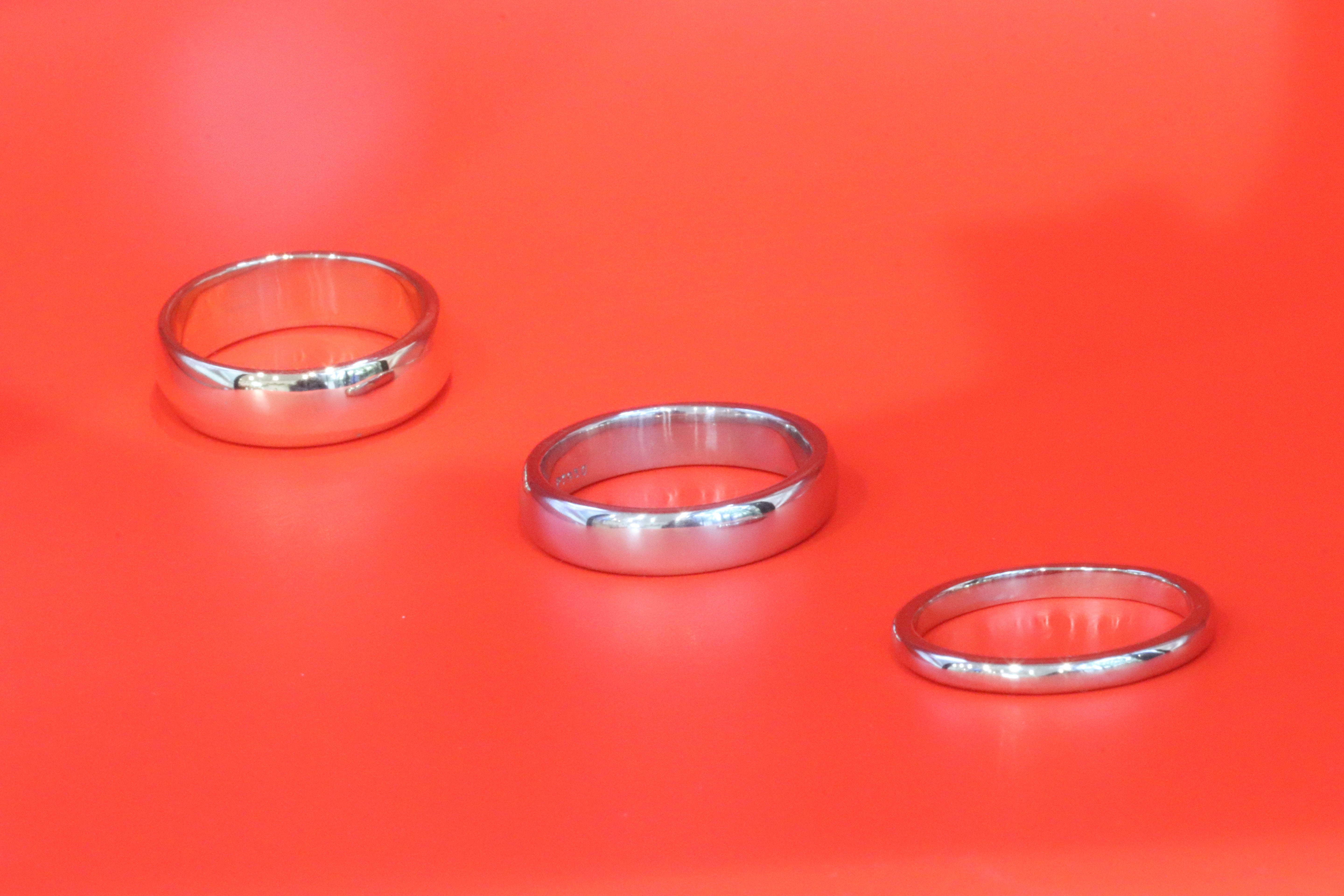 Group shot of Dome Band / 6mm Customizable, Dome Band / 4.5mm Customizable, and Dome Band / 2mm Customizable