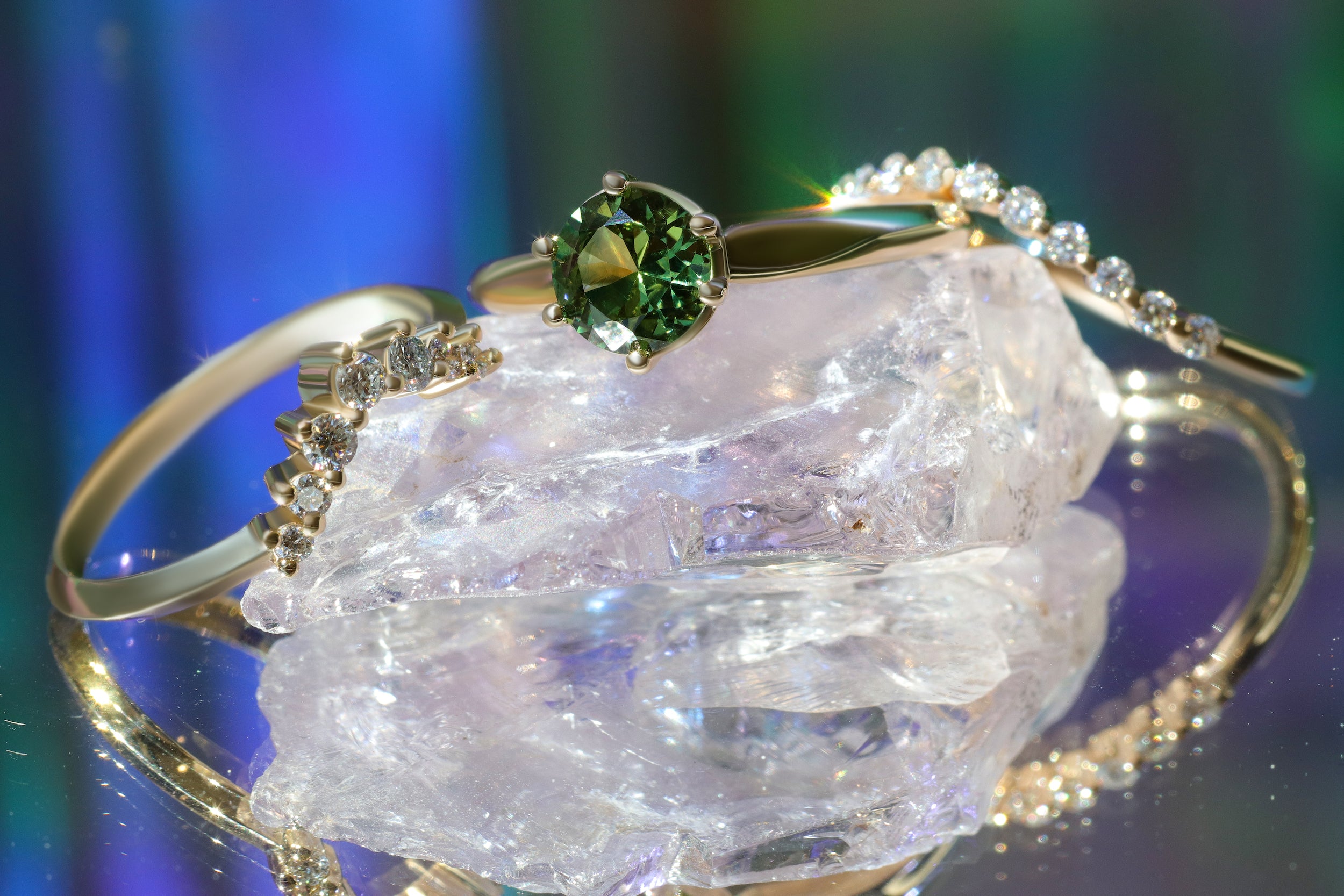 Leigh / Round Sapphire Ring By Casual Seance